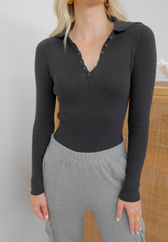 Miann & Co Womens - Shania Button Down Long Sleeve Top - Black